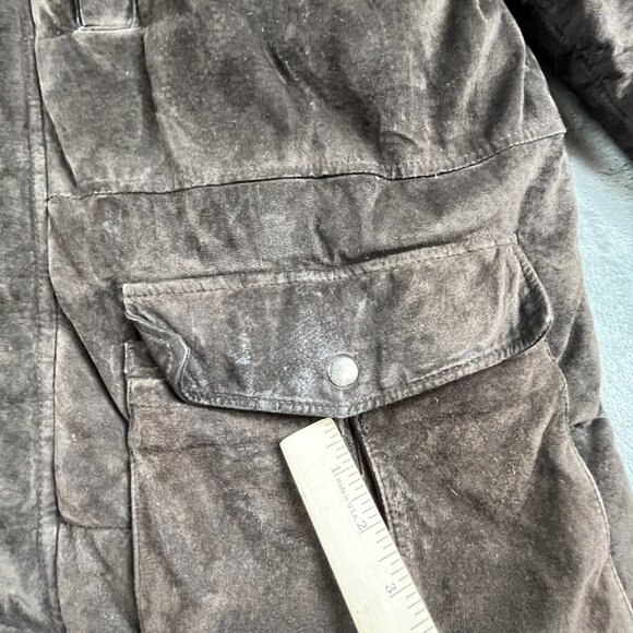 VTG Colebrook Leather Jacket Mens Large Brown Bomber Quilt Lined Coat 90s Y2K - Picture 9 of 16